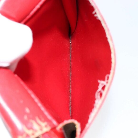 LOUIS VUITTON Monogram Vernis Motto Accessory Pouch Red M91137 LV Auth gh1058 - Picture 12 of 16